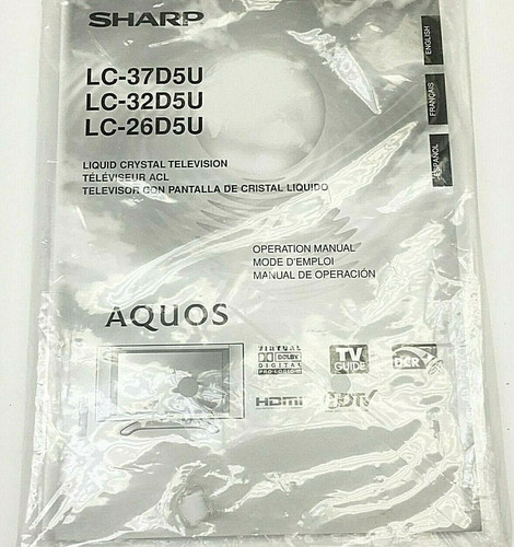 Nuovo sharp aquos 37d5u - aquos, lc-37d5u