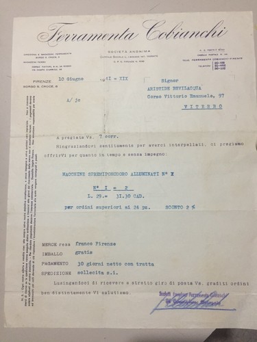 Firenze lettera 1941 - firenze, 1
