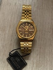 OROLOGIO UOMO ORIENT ORIGINALE ORO PLACCATO LAMINATO Acciaio Automatico Nuovo
