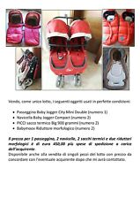 Passeggino Baby Jogger City Mini Double + navicelle compact + sacchi termici