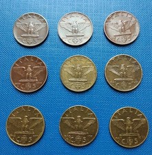 REGNO V.E.III SERIE COMPLETA 5 CENTESIMI IMPERO,1936XIV 1943R CONS.DA' BB A SPL