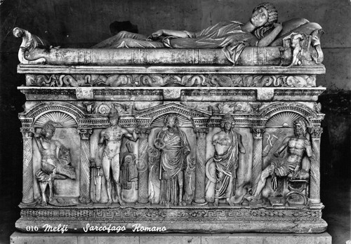 Cartolina melfi sarcofago - melfi,