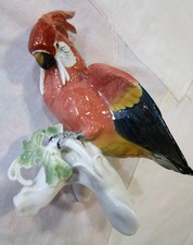 Statua in porcellana Karl Ens Volkstedt cacatua rosa dipinta a mano altezza 23 cm