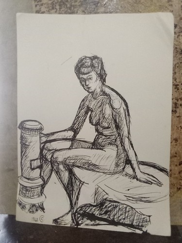 Disegno nudo artistico 1942 - disegno,