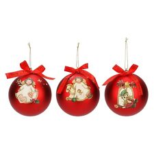 THUN Set 3 palline palle natalizie rosso Addobbo per albero di Natale