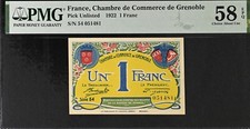 Banconote 1 franco 1922 PMG 58