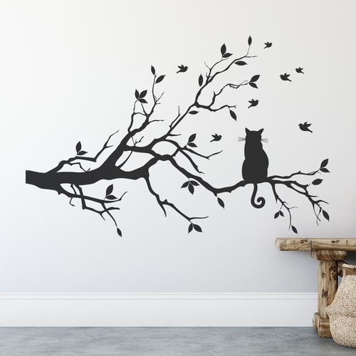Adesivo arte parete gatto - arte,
