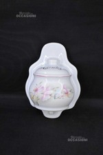 Porta Gomitolo In Ceramica Revol France Bianco Con Fantasia Floreale 22cm