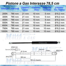 2 PISTONE A GAS MOLLA PER