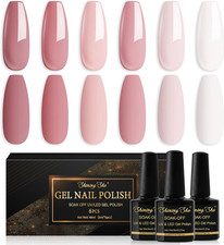 Smalto Semipermanente per Unghie, 6 Colori Nude Rosa Bianco Rosa-Marrone Smalto 