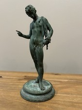 Antica scultura in bronzo Grand Tour XIX secolo di Narciso, Napoli Italia