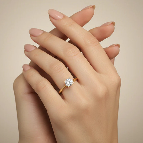 Anello solitario con zircone