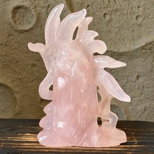 Quarzo rosa naturale cristallo intagliato a mano guarigione Reiki - 3,8 libbre