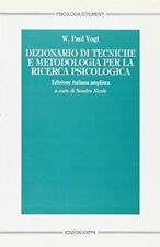 Dizionario di tecniche e metodologia per la ricerca psicologica