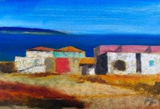 SALVATORE MAGAZZINI-MARINA CALABRA- Olio Su Tavola cm 20x30 - CORNICE OMAGGIO