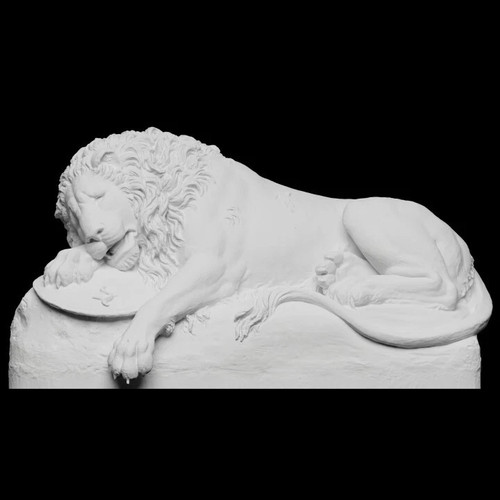Statua scultura leone sdraiato - scultura,