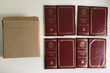 4 custodie organizer libreria audiocassette vinile marrone marrone marrone marrone vintage