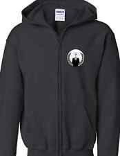 Felpa con cappuccio zip intera logo bianco anonimo hacker protest resist