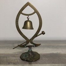 Vintage brass etched fish - brass,