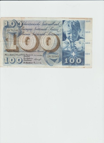 Banconote svizzera 100 - svizzera,