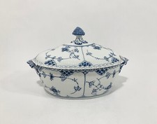 Zuppiera ovale Royal Copenhagen blu scanalata pizzo pieno 1109 con coperchio CHIP