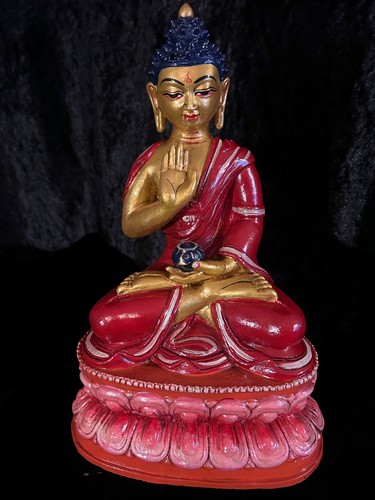 Painted clay buddha - clay, 30
