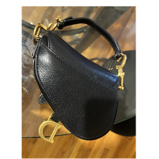 Dior Black Saddle Bag Gold