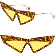 Occhiali da sole Gucci GG0430S Hollywood Forever 0430 marrone giallo maschera cristallo 003