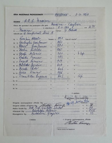 Messina vs cagliari - 08/11/64,