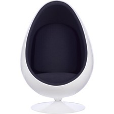 Sedia retrò Egg Pod (grigio scuro con sfumature blu)