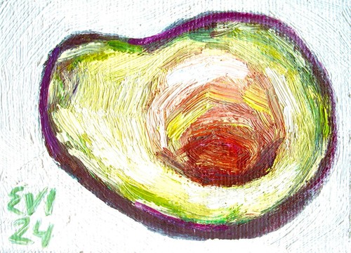 Avocado aceo dipinto olio - avocado,
