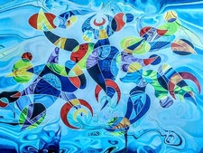 "CUSPIDI" STAMPA SU TELA - COPIA DA ORIGINALE DELL'ARTISTA SPATOLA