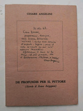 Cesare Angelini De profundis per il pittore AUTOGRAFO Scheiwiller Borgognoni