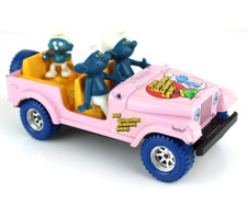 Modellino JEEP CJ-7 dei Puffi BURAGO Scala 1/24 Made in Italy Vintage Collezione