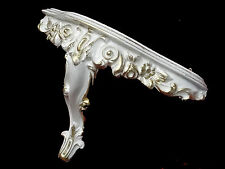 Console M Barocco Bianco / Oro 31x21x12 Cm Retro Specchio Da Parete Consolle