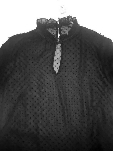 Blusa camicia donna nera pois - blusa,