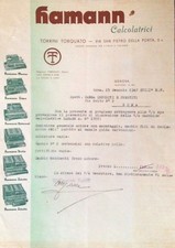 § FATTURA SU CARTA INTESTATA 1940 - HAMANN, MACCHINE CALCOLATRICI