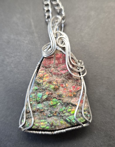 Collana ciondolo fossile - collana,