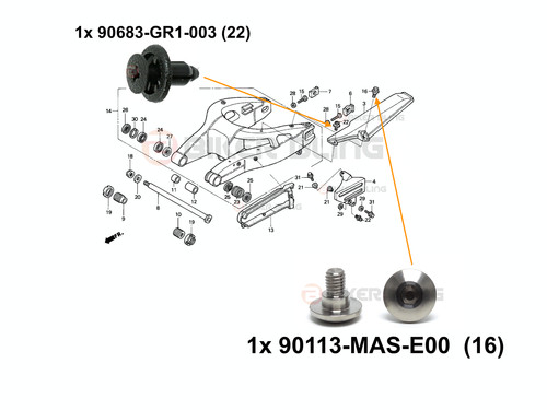 Kit bulloni clip paraurti - kit,
