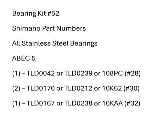 Kit cuscinetti shimano - cuscinetti,