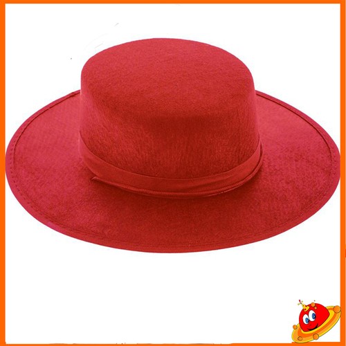 Cappello tesa larga rosso - tesa,
