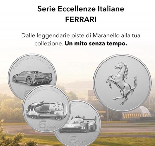 Trittico ferrari euro moneta - ferrari,