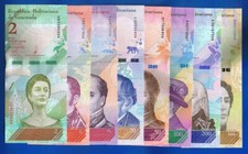 VENEZUELA - 8 x BANCONOTE - 2 5 10 20 50 100 200 500 Bolivares 2018 UNC SET