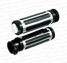 Manopole cromate inserti gomma x Harley Davidson Sportster Dyna Softail Touring 