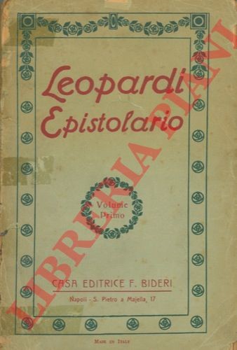 Leopardi giacomo epistolario - leopardi,