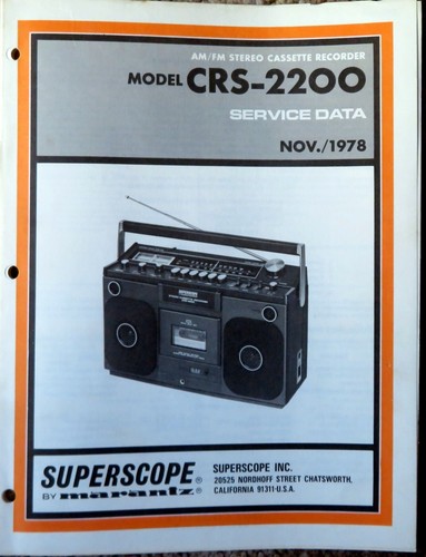 Superscope model crs 2200 - model, crs-2200