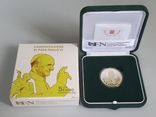 5€ VATICANO 2018 MONETA  ARGENTO / ORO CANONIZZAZIONE di PAPA PAOLO VI RARISSIMA