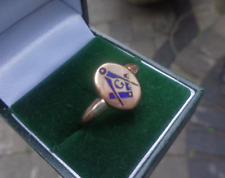 Oro Rosa Massonico Anello 9ct