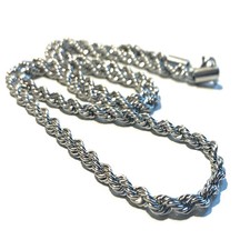 Collana catena in acciaio inox da uomo lunga 70 cm catenina spirale corda  4 mm