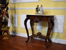 Consolle entratina Luigi Filippo Siciliana Stile 800 noce marmo crema 130Cm Na05